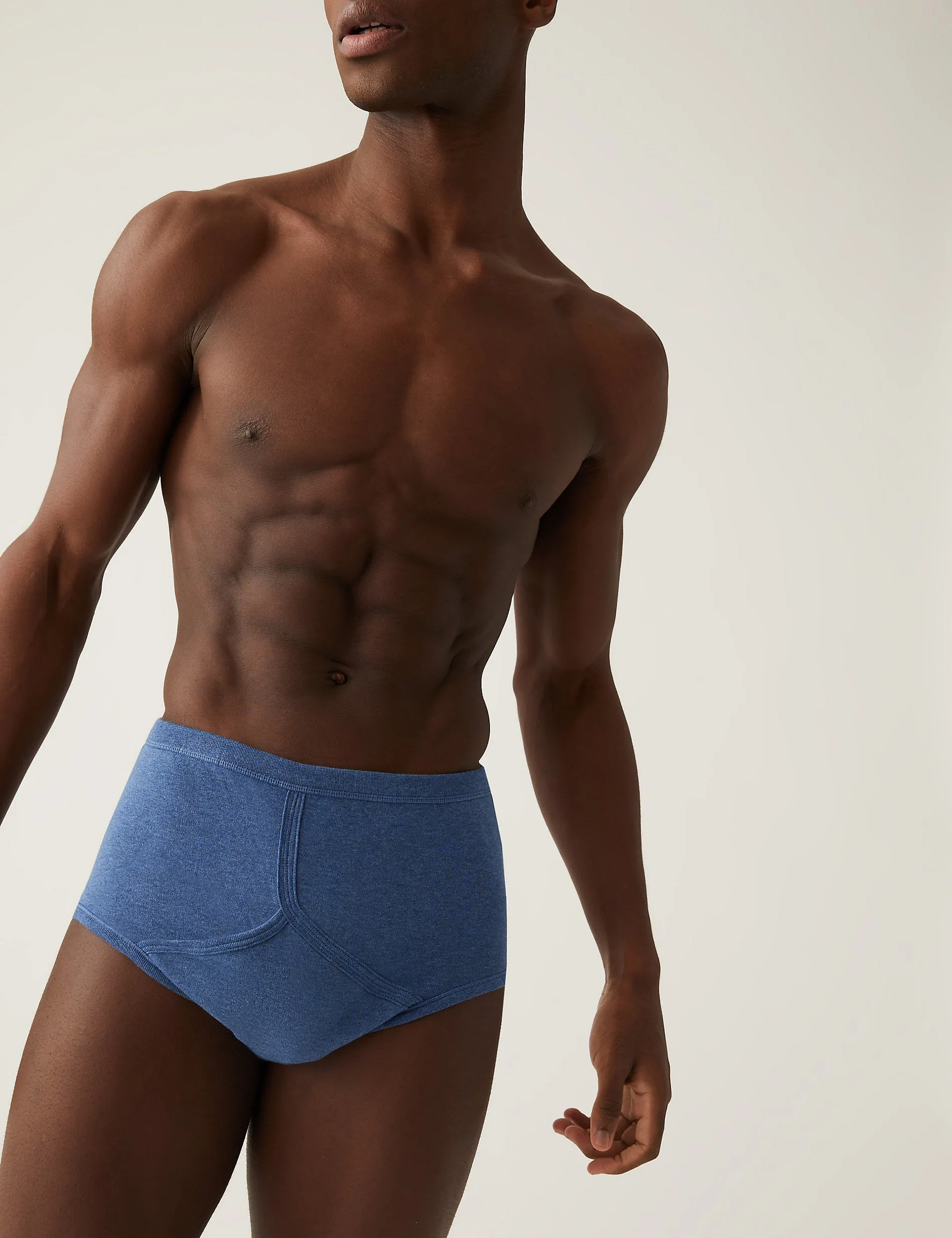 3 pcs. Marks & Spencer pure cotton briefs, blue mix