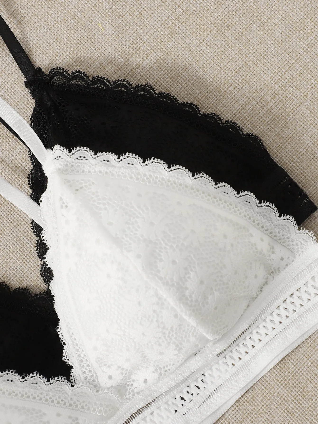 4pcs Lace Overlay Bralet