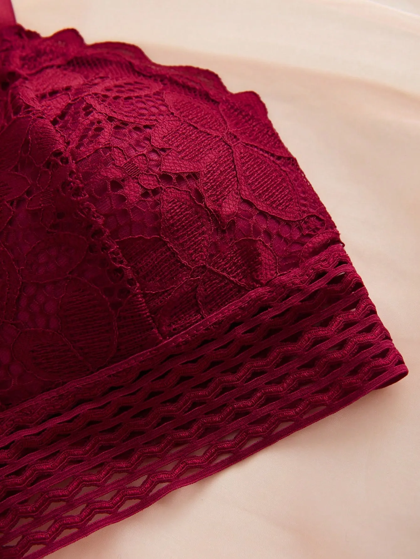 4pcs Lace Overlay Bralet