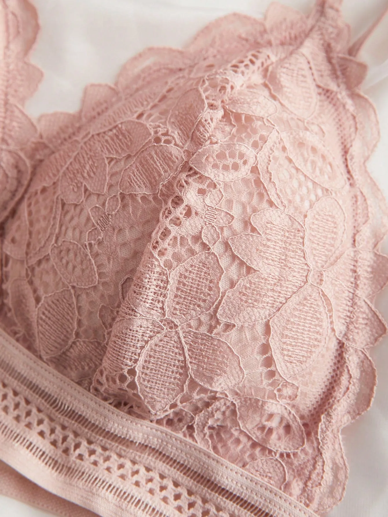 4pcs Lace Overlay Bralet