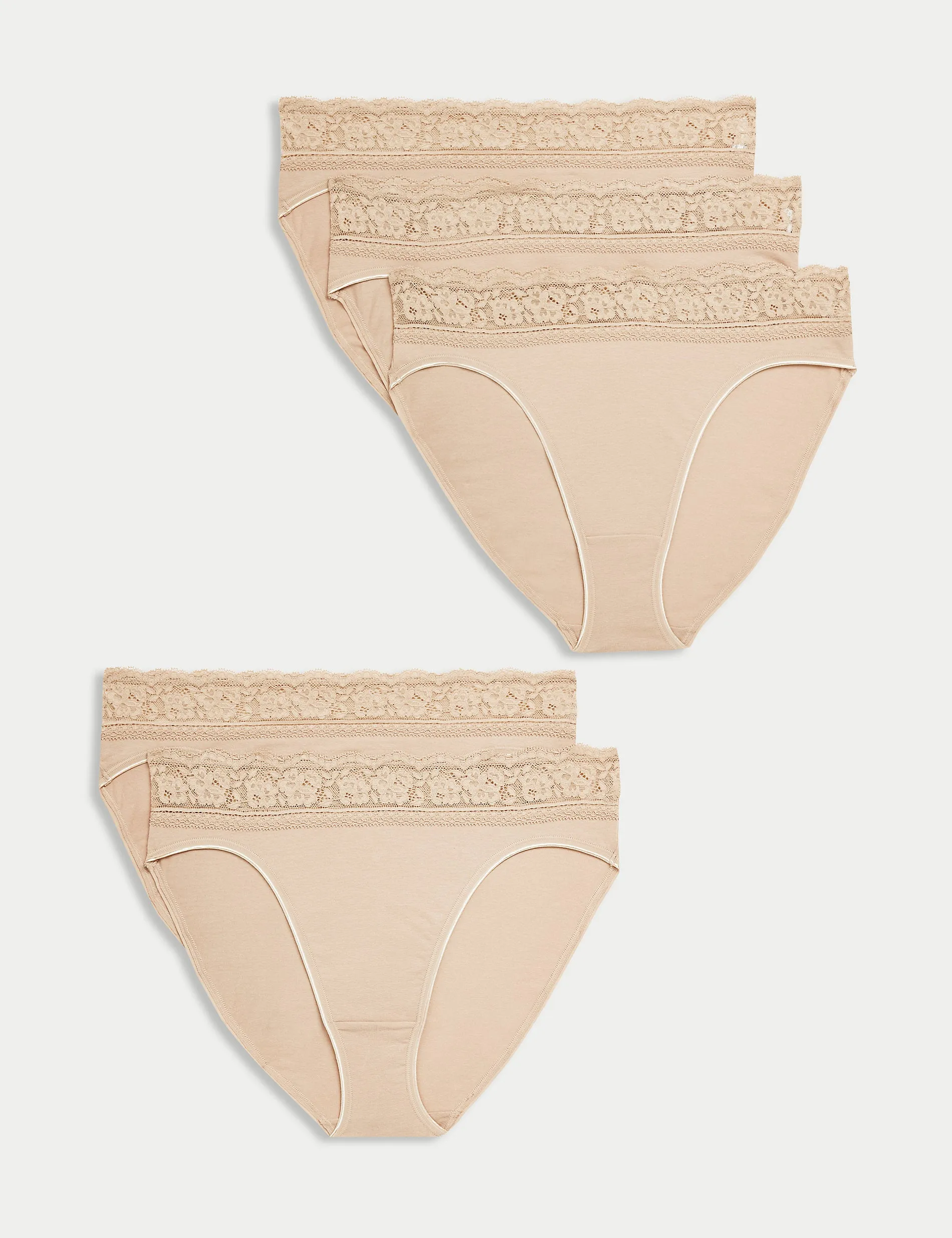 5 pcs Marks & Spencer cotton, lycra and lace panties