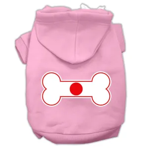 Bone Shaped Japan Flag Screen Print Pet Hoodies Light Pink Size XL (16)