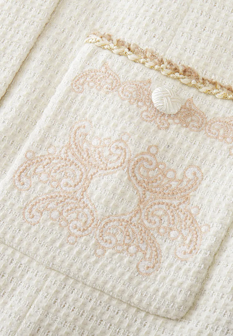 Chinese Knot Paisley-detail Patch-pocket Coat