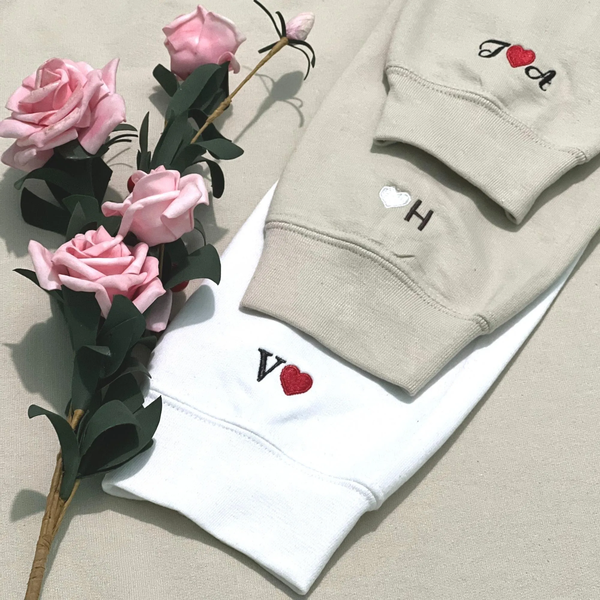 Custom Zodiac Astrology Sweatshirt or Hoodie with Embroidered, Initial Heart on Sleeve