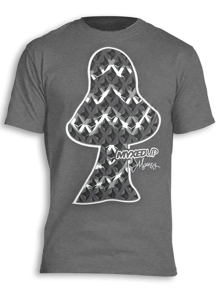 Ethereum Money Myxed Up Mushroom T-Shirt - Grey