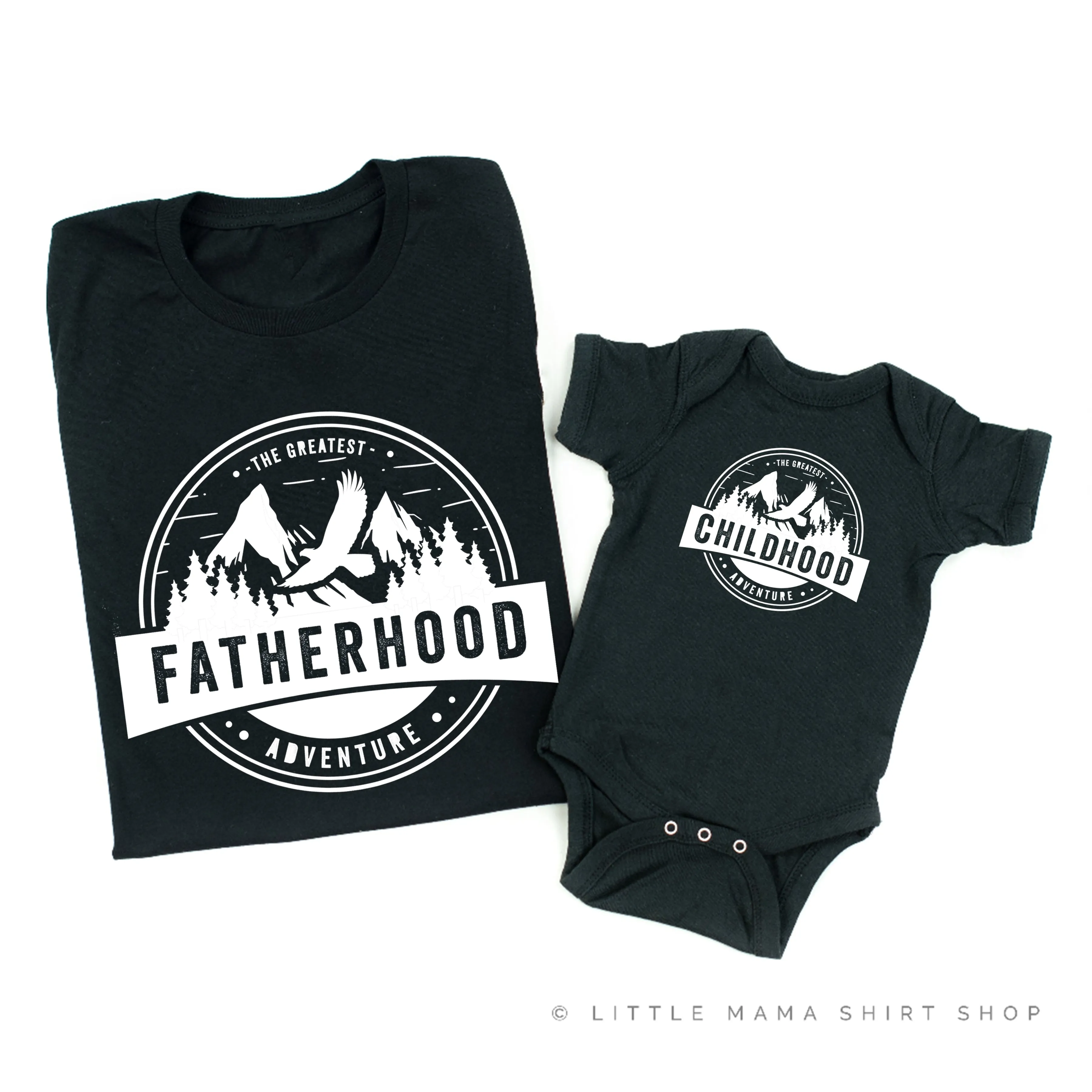 Fatherhood(Full Size) w/ Sleeve Detail   Childhood (Full Size) - The Greatest Adventure - Set of 2 Shirts