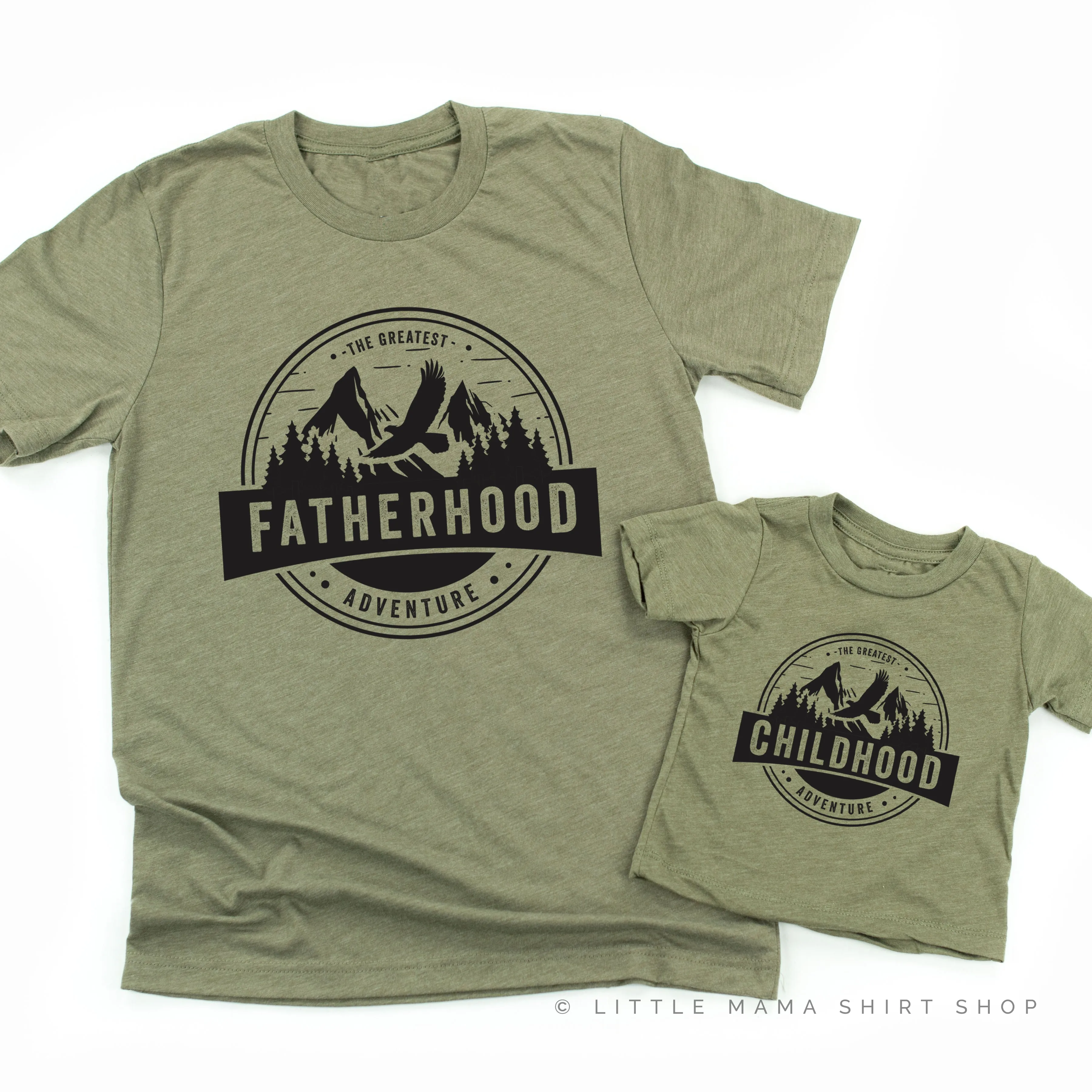 Fatherhood(Full Size) w/ Sleeve Detail   Childhood (Full Size) - The Greatest Adventure - Set of 2 Shirts