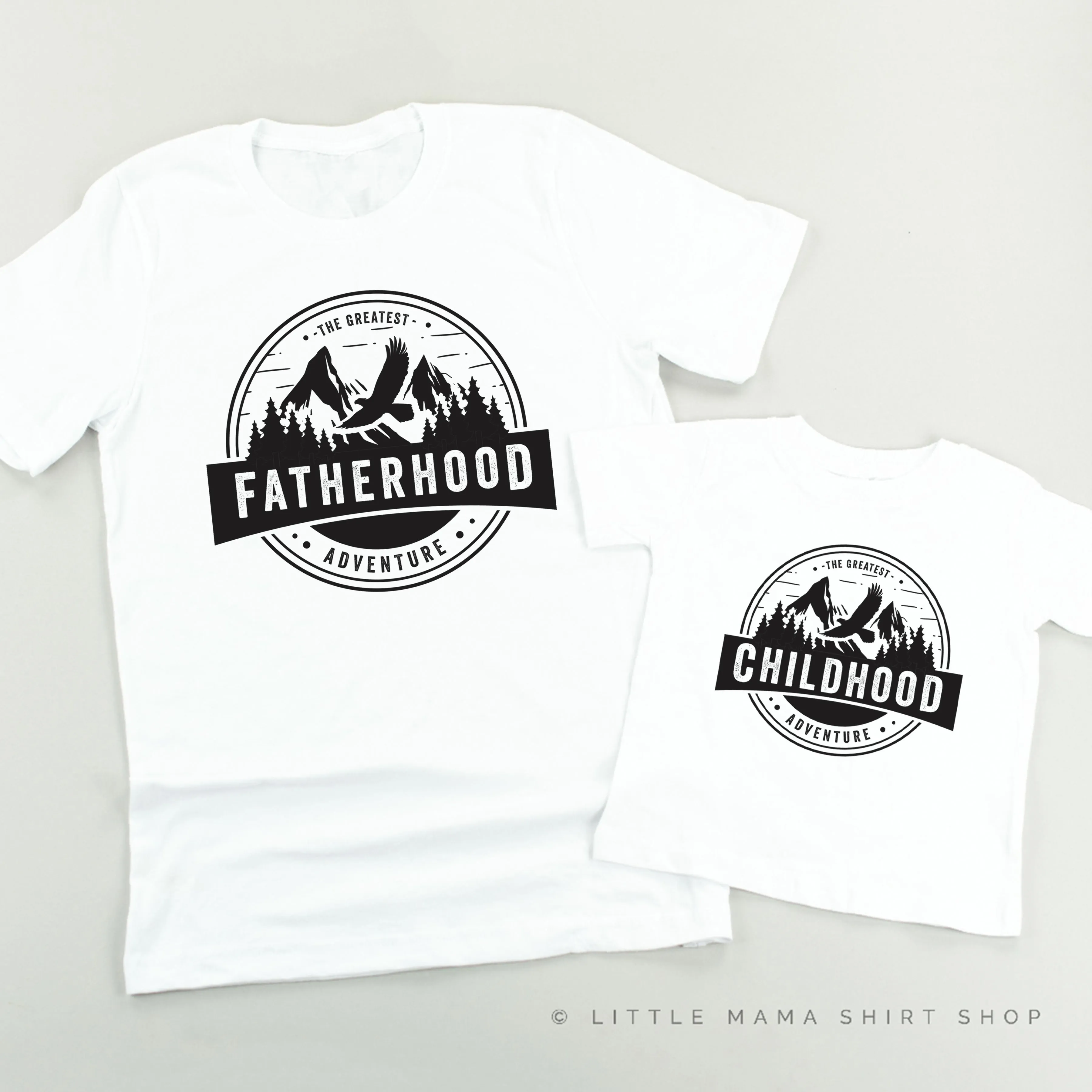 Fatherhood(Full Size) w/ Sleeve Detail   Childhood (Full Size) - The Greatest Adventure - Set of 2 Shirts