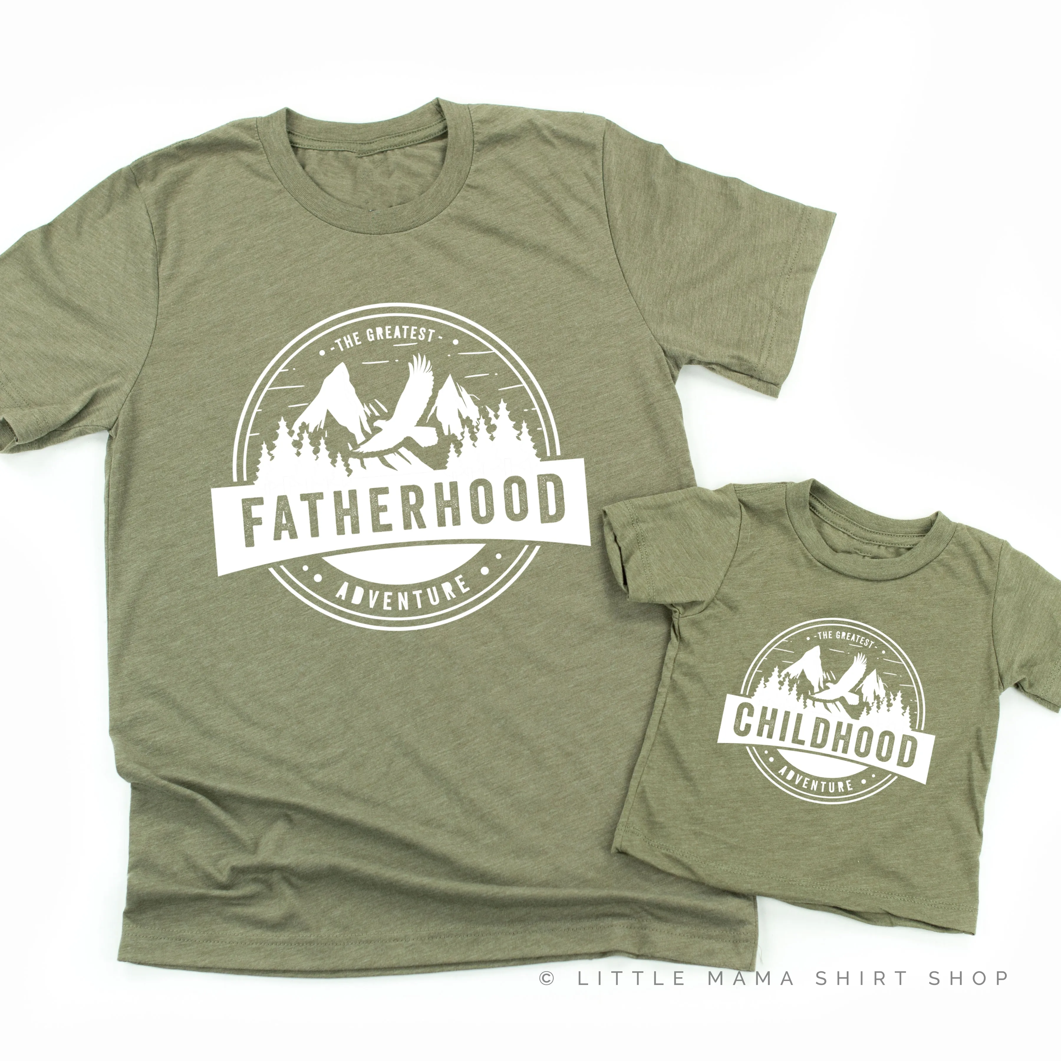 Fatherhood(Full Size) w/ Sleeve Detail   Childhood (Full Size) - The Greatest Adventure - Set of 2 Shirts