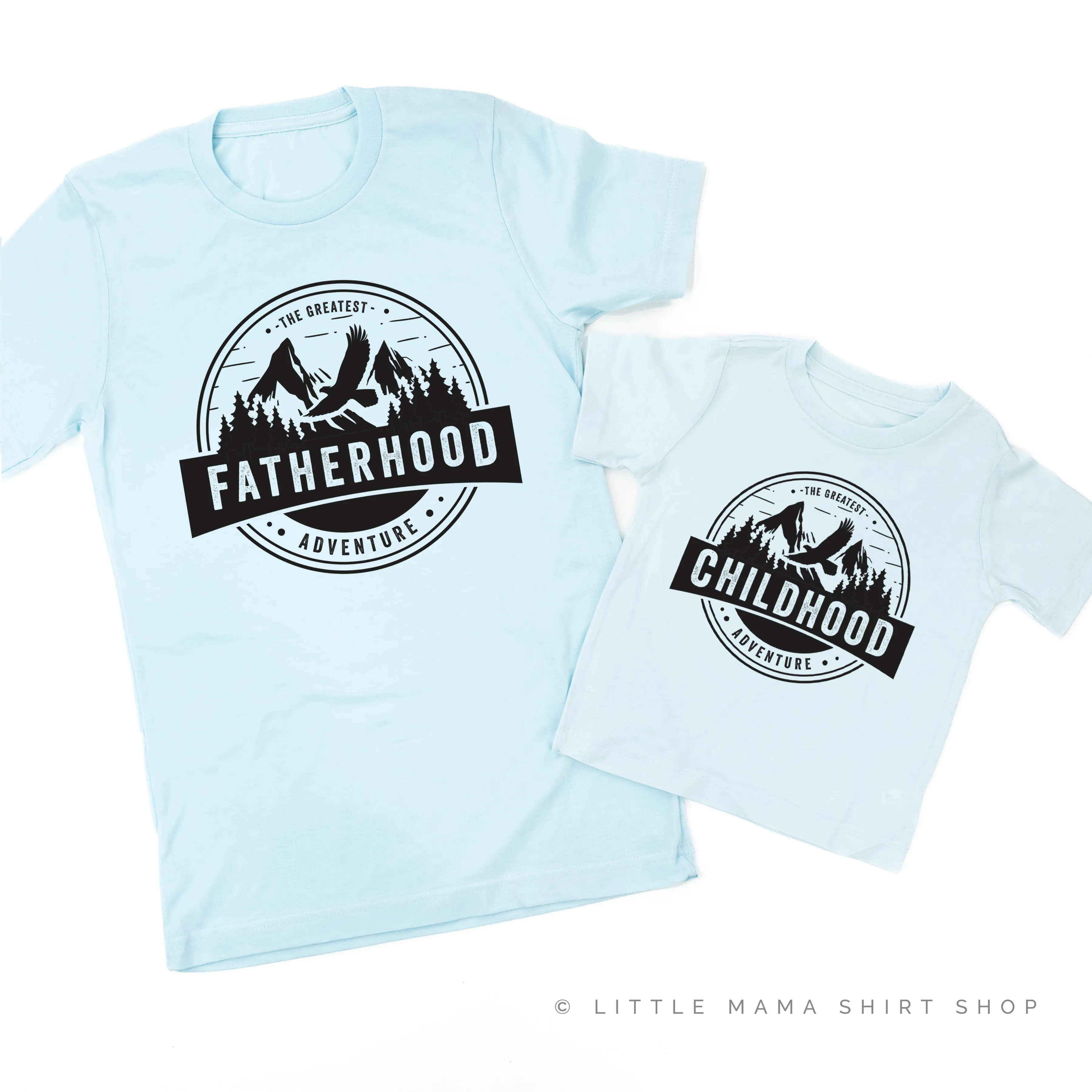 Fatherhood(Full Size) w/ Sleeve Detail   Childhood (Full Size) - The Greatest Adventure - Set of 2 Shirts