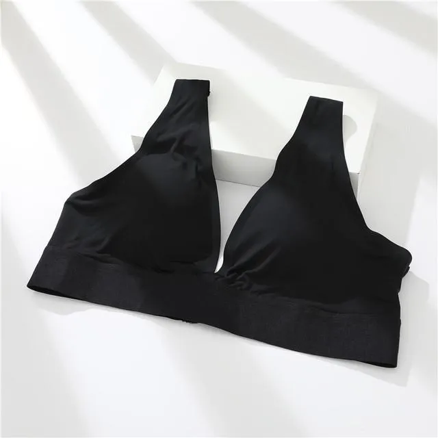 FINETOO Deep V Sexy Women Seamless Bra Lingerie Push Up Bralette Backless Brassiere S-XL Sports Top Bras Female Pad Underwear