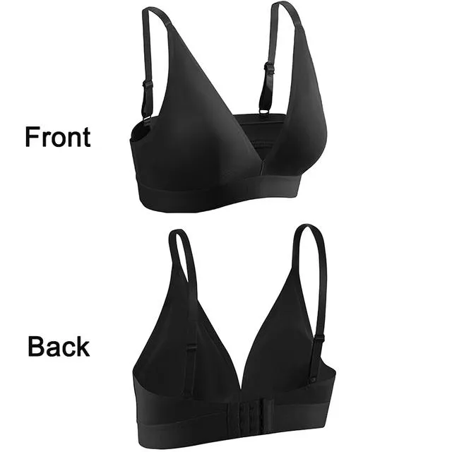 FINETOO Deep V Sexy Women Seamless Bra Lingerie Push Up Bralette Backless Brassiere S-XL Sports Top Bras Female Pad Underwear