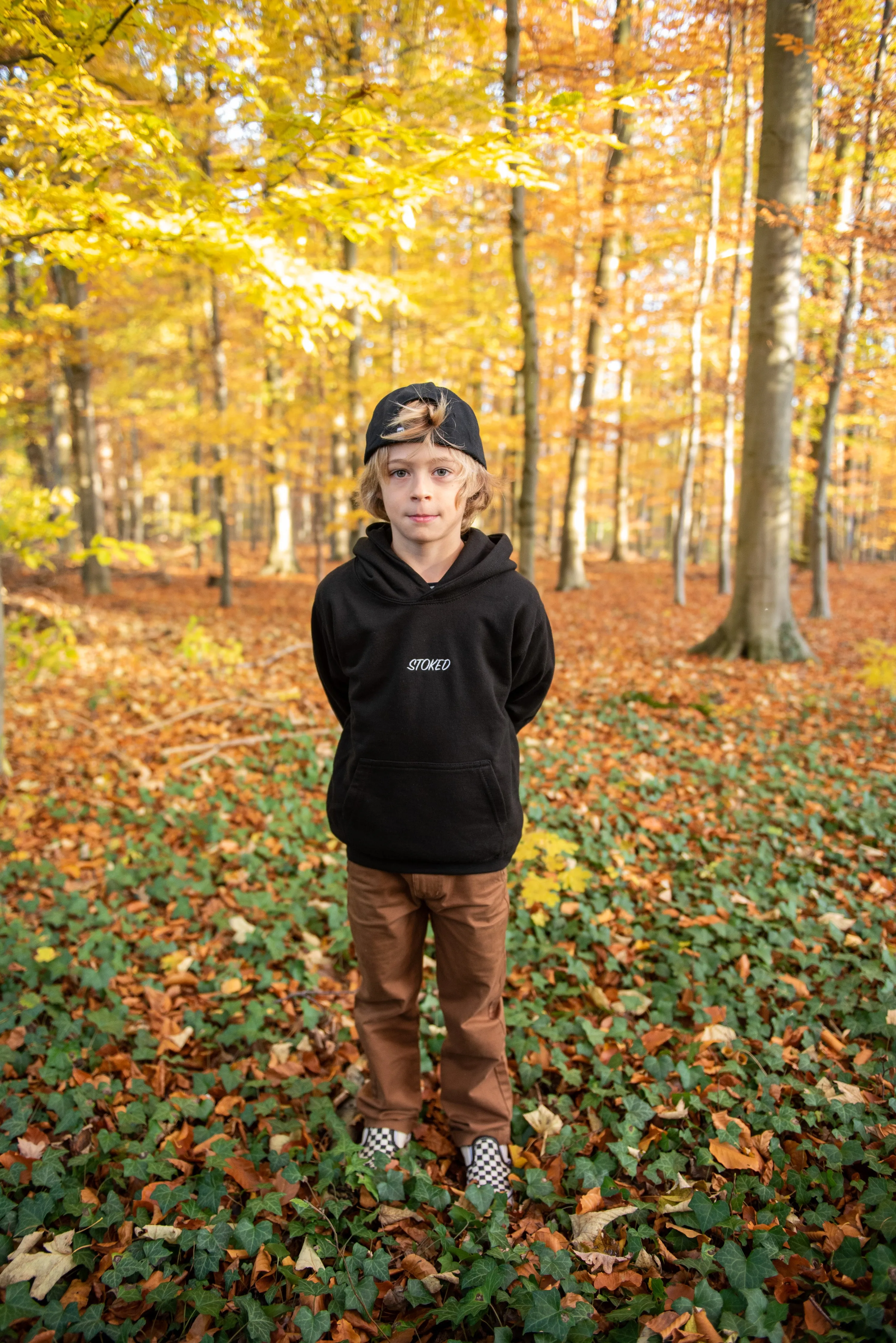 Kids Lightweight Script Hoodie Black