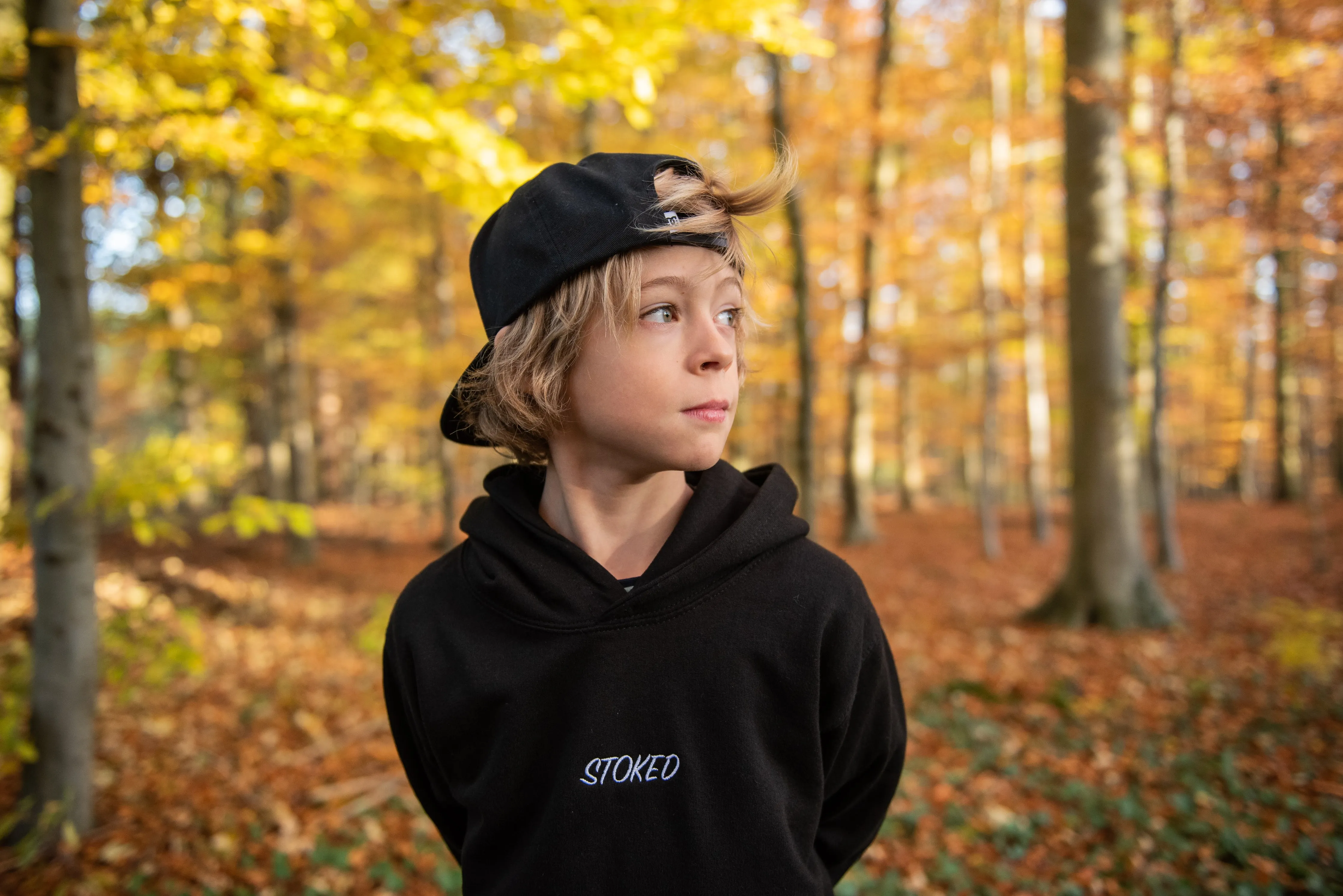 Kids Lightweight Script Hoodie Black