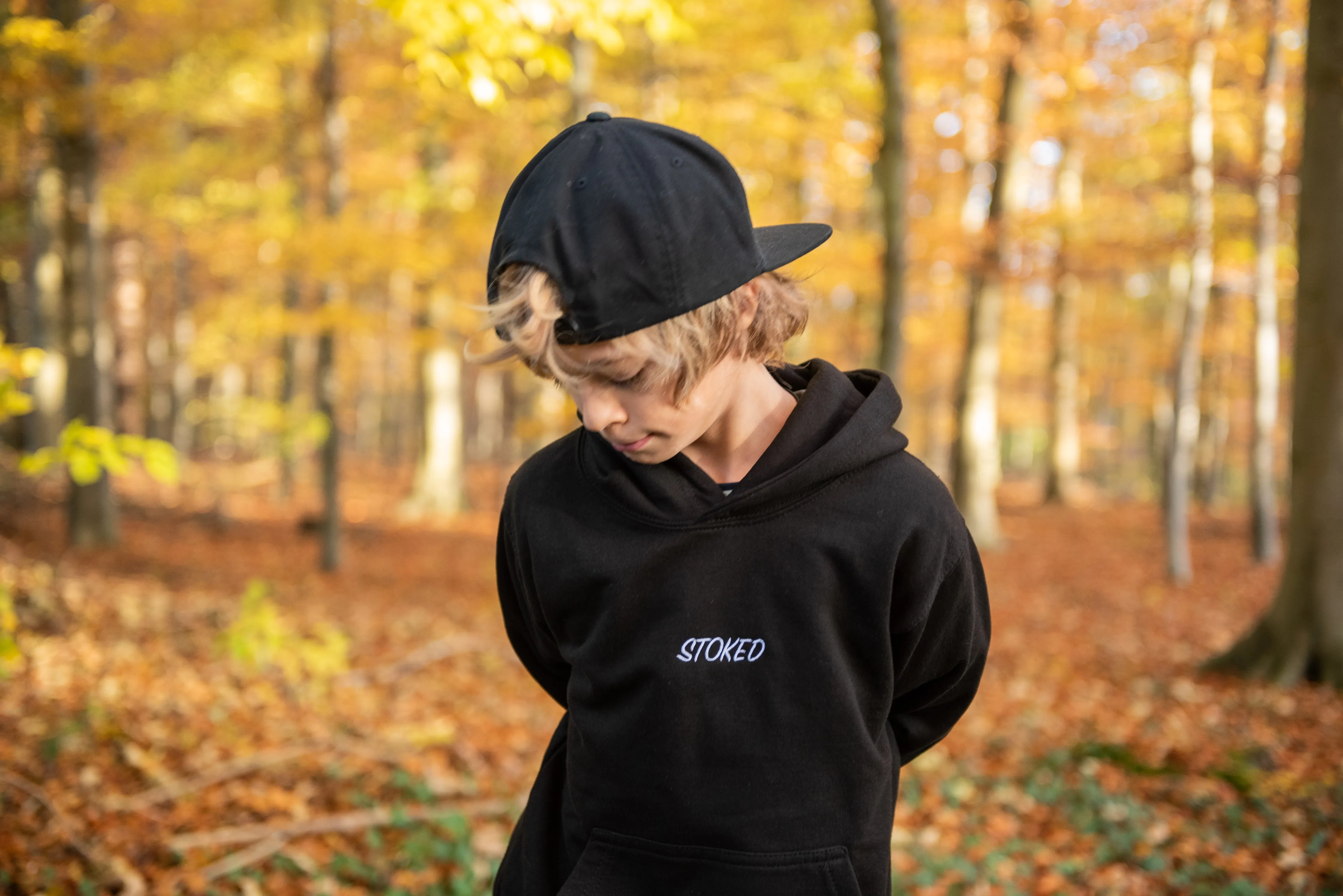 Kids Lightweight Script Hoodie Black