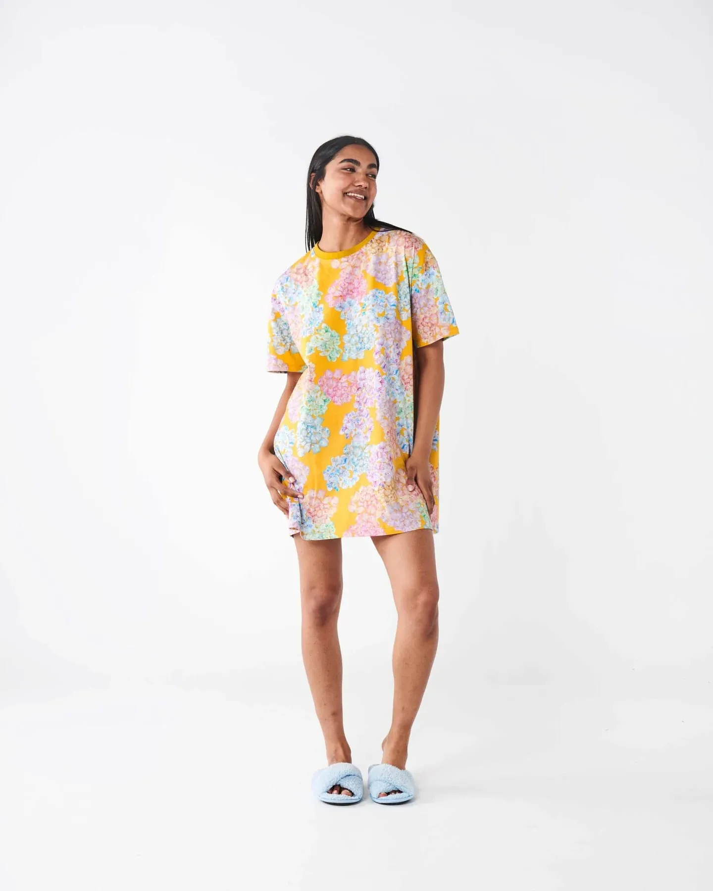 Kip & Co Hiding In The Hydrangeas Organic Cotton Over T-Shirt Nightie