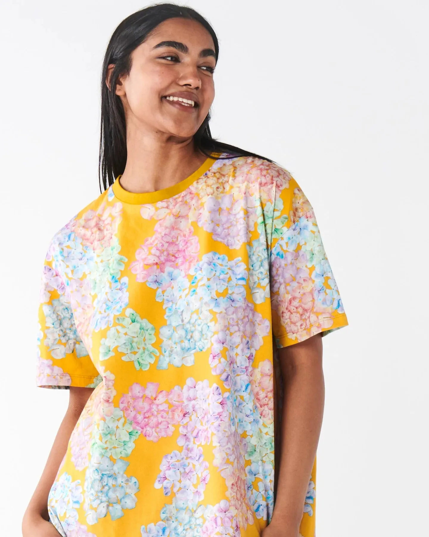 Kip & Co Hiding In The Hydrangeas Organic Cotton Over T-Shirt Nightie