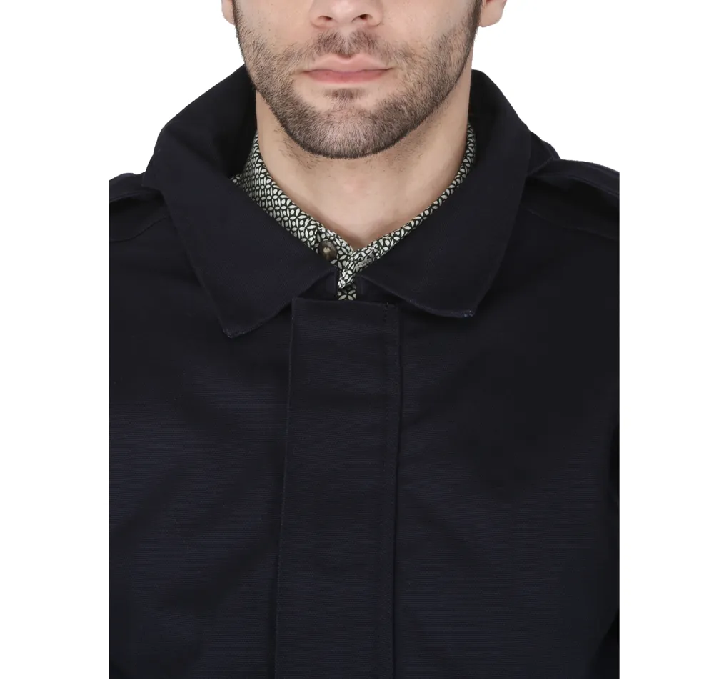 Men's Navy Forge FR Insulated Duck Jacket W/ Detachable Hood MFRIJDH