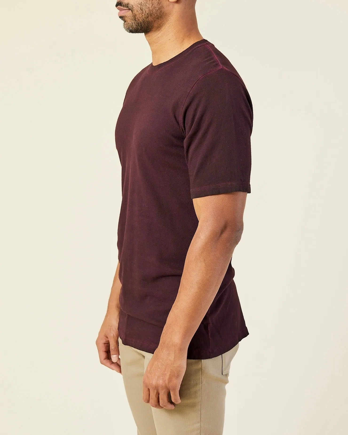 OIL WASHED COTTON T-SHIRT