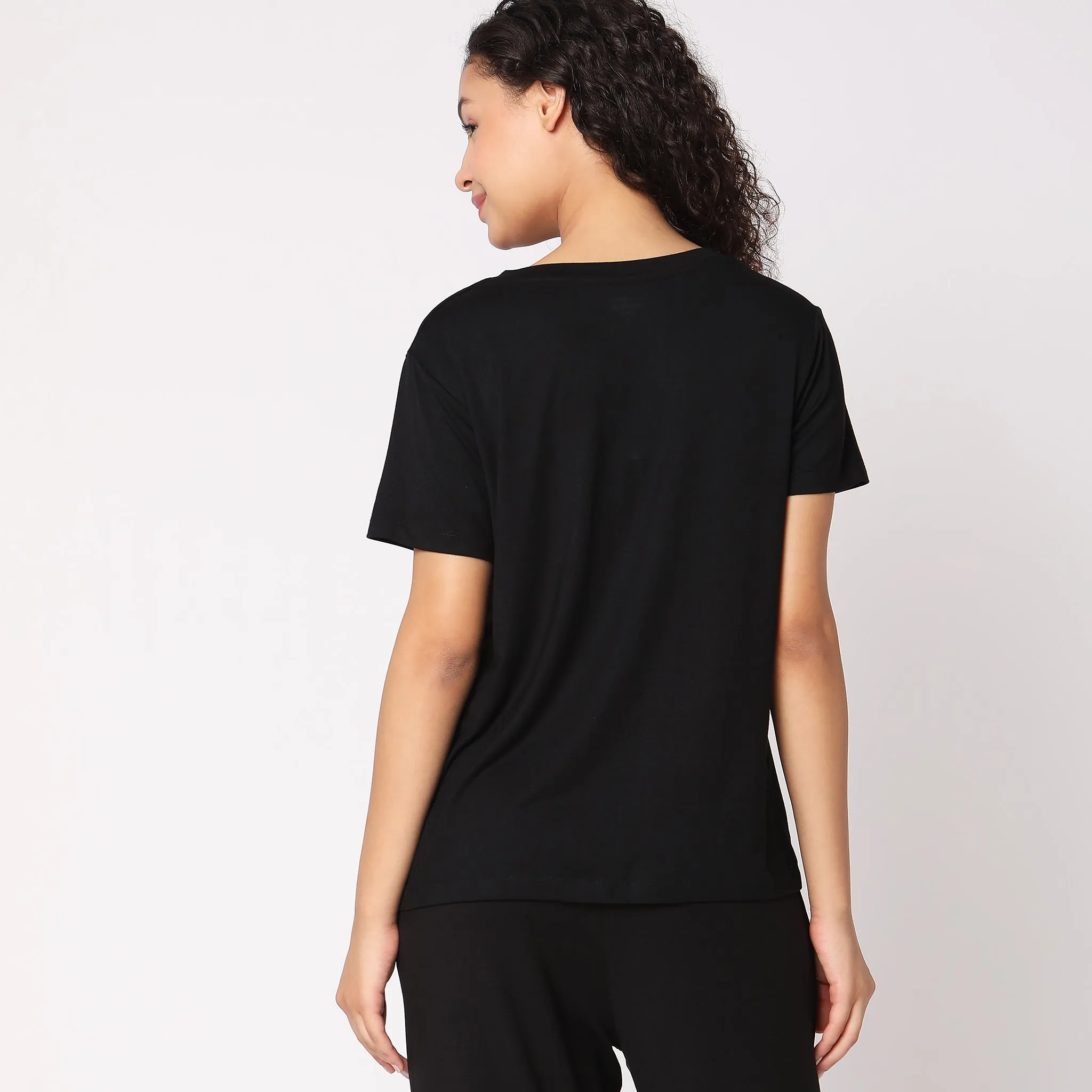 Regular Fit Solid Lounge Top