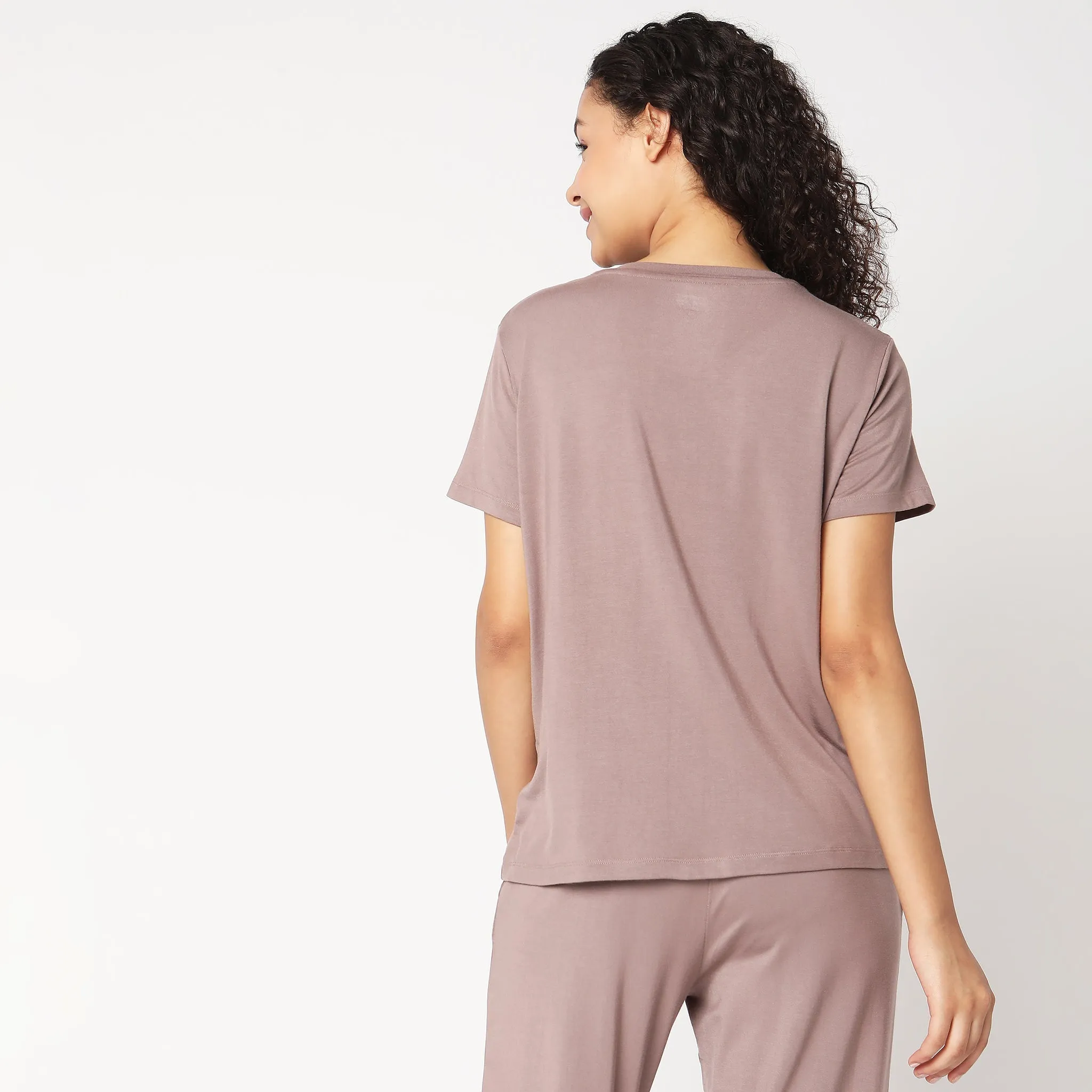 Regular Fit Solid Lounge Top
