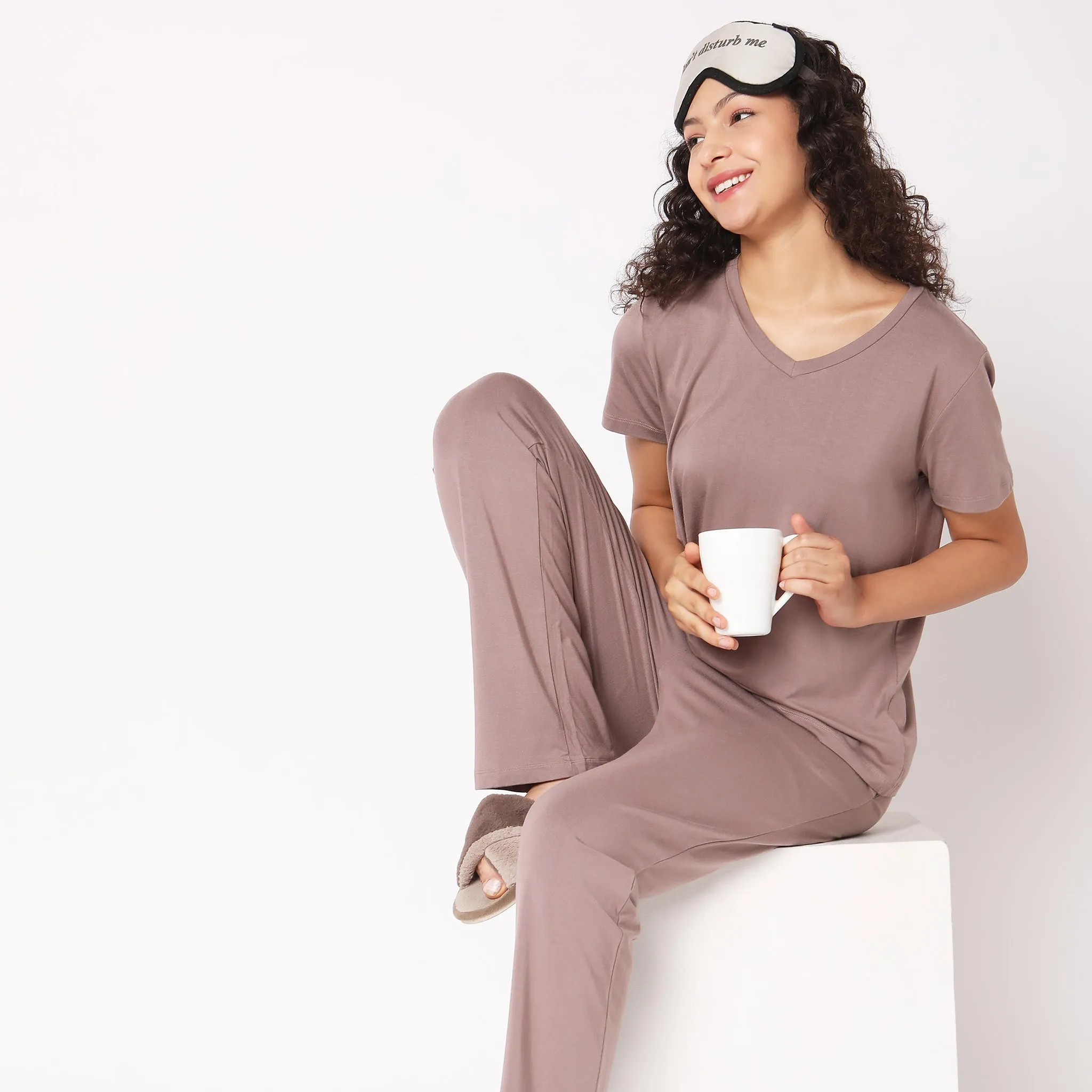 Regular Fit Solid Lounge Top