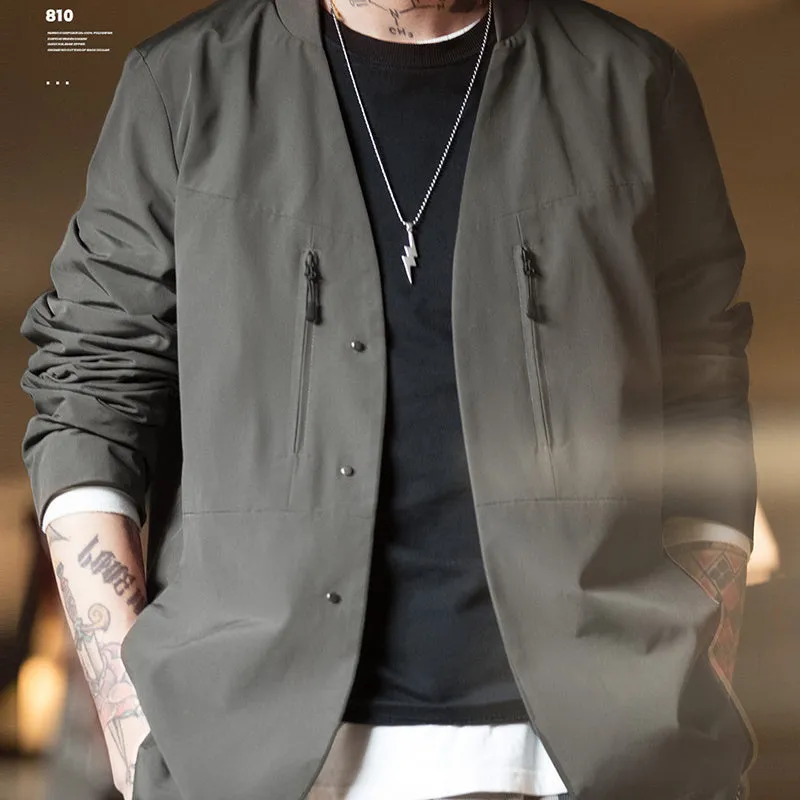Retro Grey Techwear Suit Jackets Casual Outwears