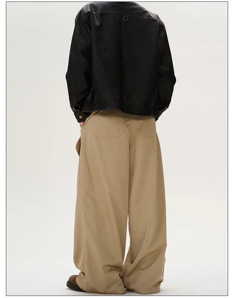 Retro Large Pocket Casual Pants
