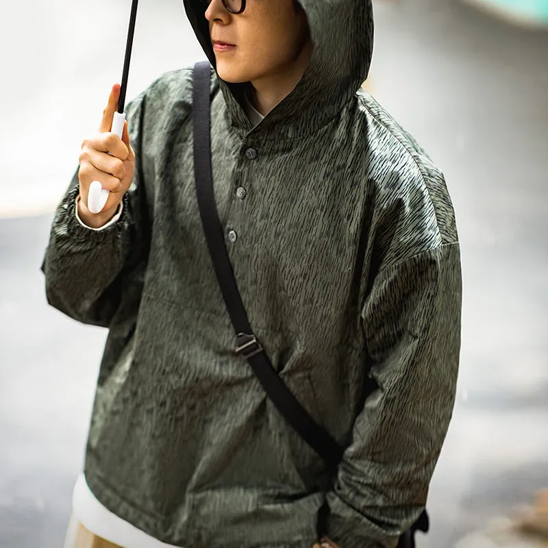 Retro Raindrop Camo Military Style Hoodies