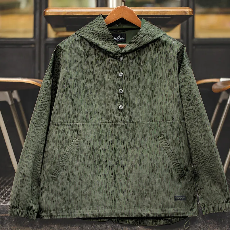 Retro Raindrop Camo Military Style Hoodies