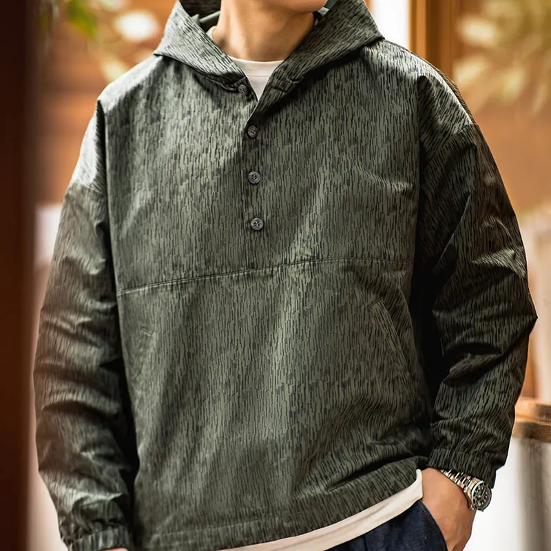 Retro Raindrop Camo Military Style Hoodies