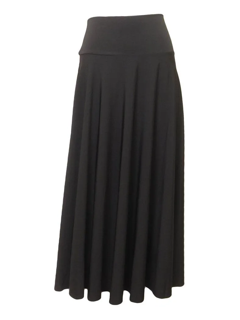 Rose Bleu Slinky Long Flair Skirt
