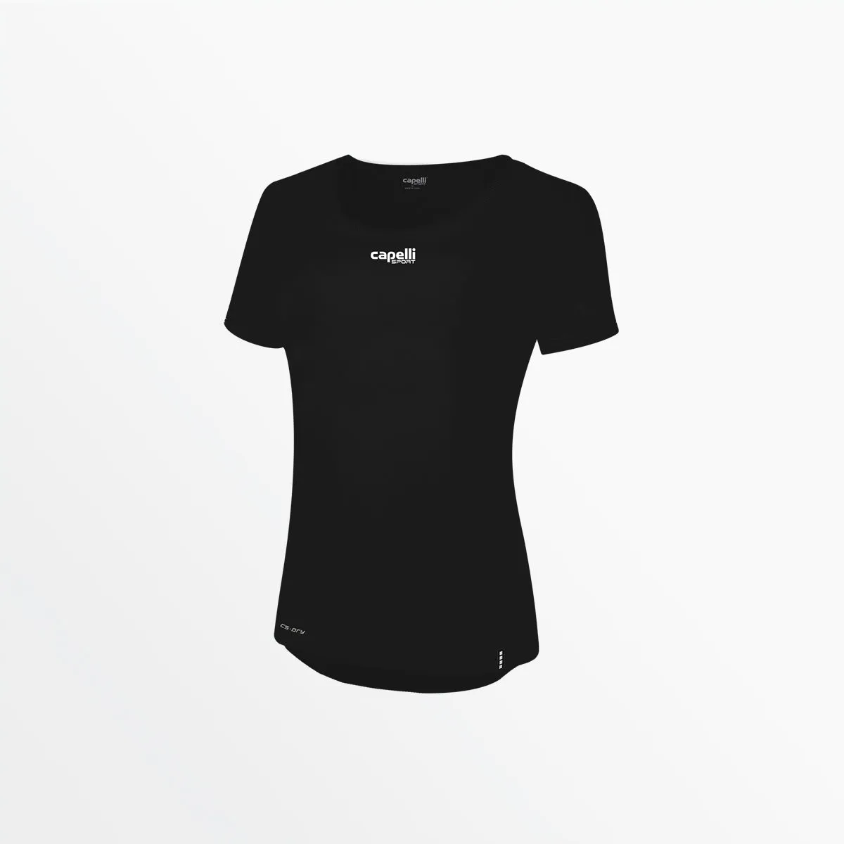WOMEN'S LIFESTYLE  CS DRY SCOOP TEE WITH CENTER LOGO